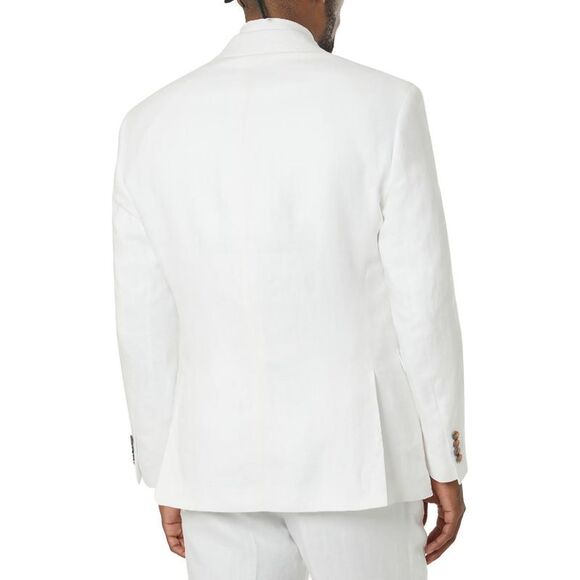 Tayion By Montee Holland Mens White Linen Two-Button Blazer Jacket NWT - Picture 2 of 2